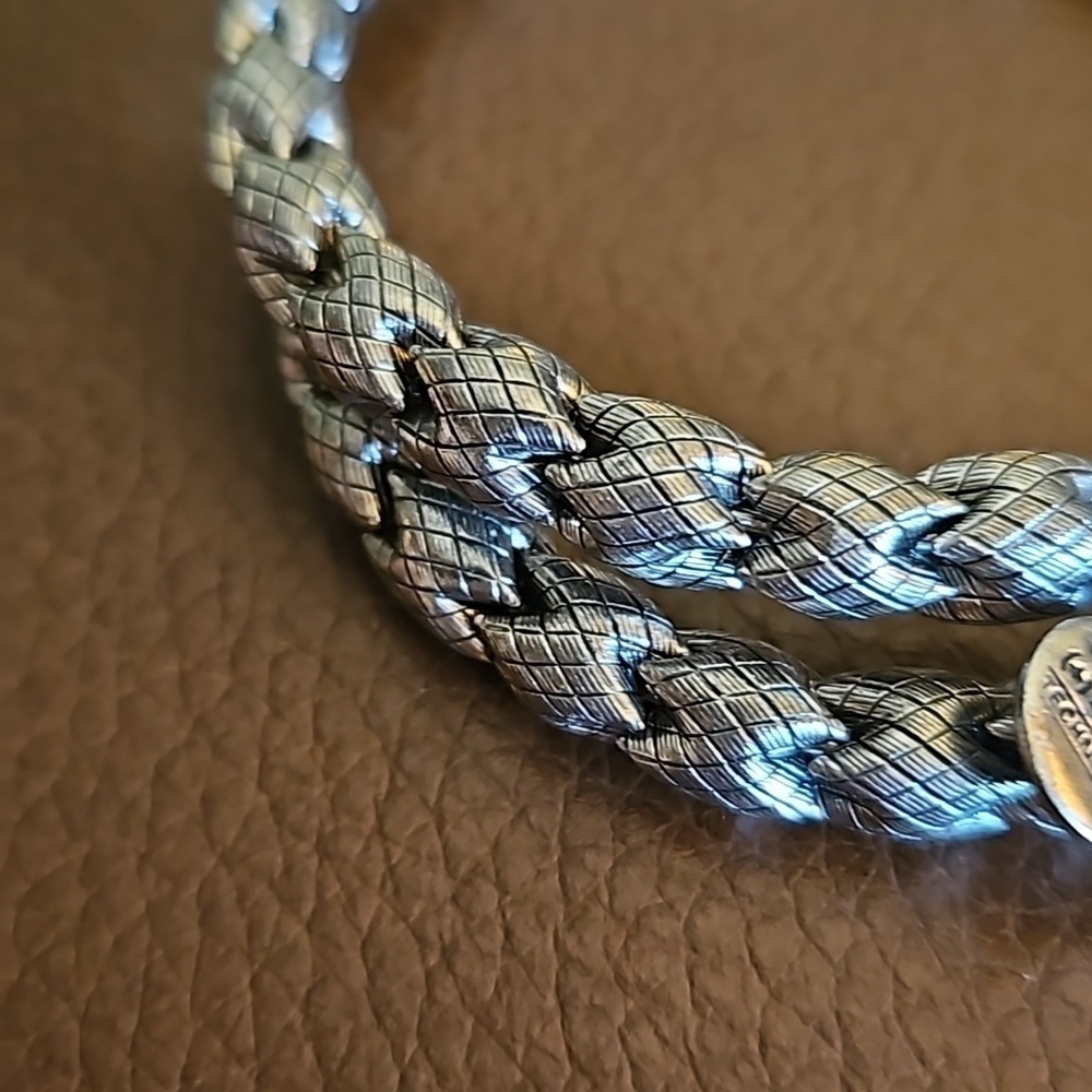 ALEX and ANI Silver Vintage 66 Braided Wrap Bracelet - Picture 3 of 6